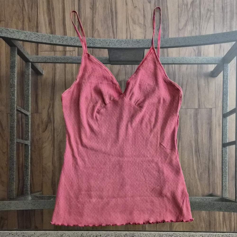NWOT Free People We The Free Pink Ribbed Cami